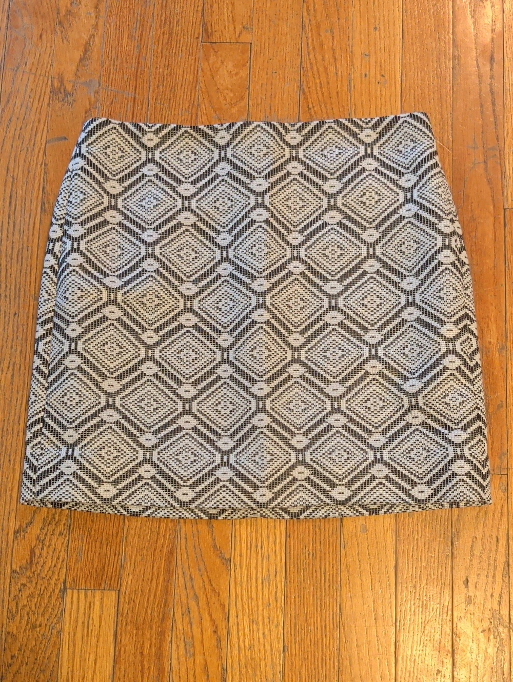 J. Crew Black and White Geometric Mini Skirt